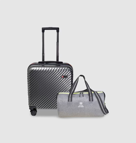 Textured Hard-Sided Cabin Trolley Bag & Duffle Bag